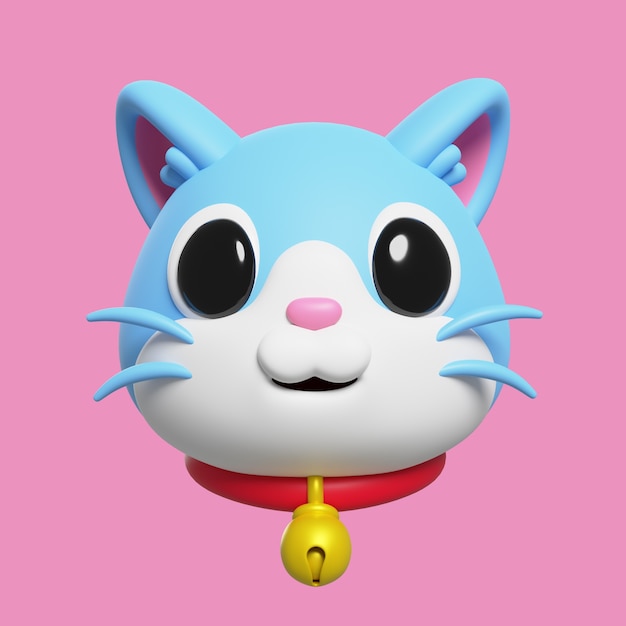 renderização 3D de emoji de gato