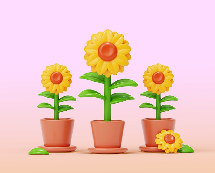 PSD grátis renderização 3d de flores em fundo de natureza morta