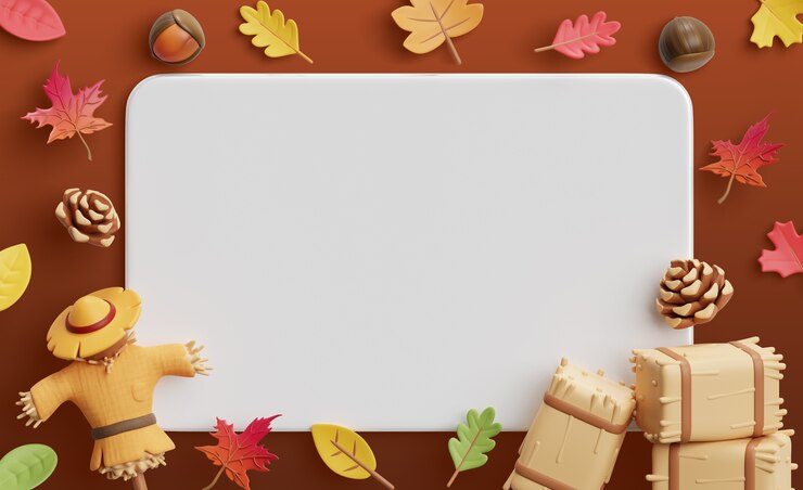 PSD grátis renderização 3d de fundo de banner em branco de vendas de outono