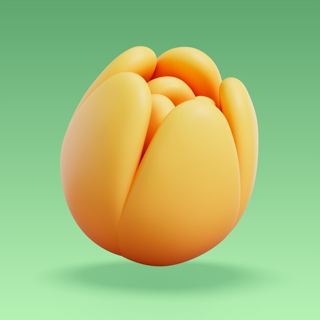Renderização 3D de ícones de flores