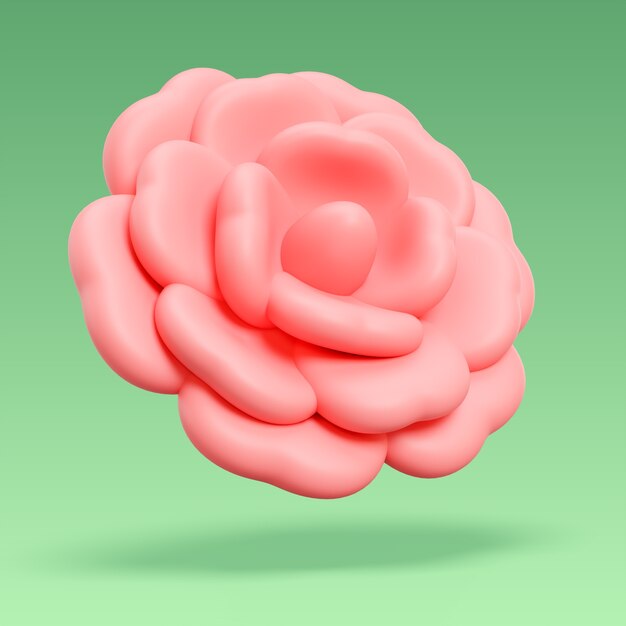 Renderização 3D de ícones de flores