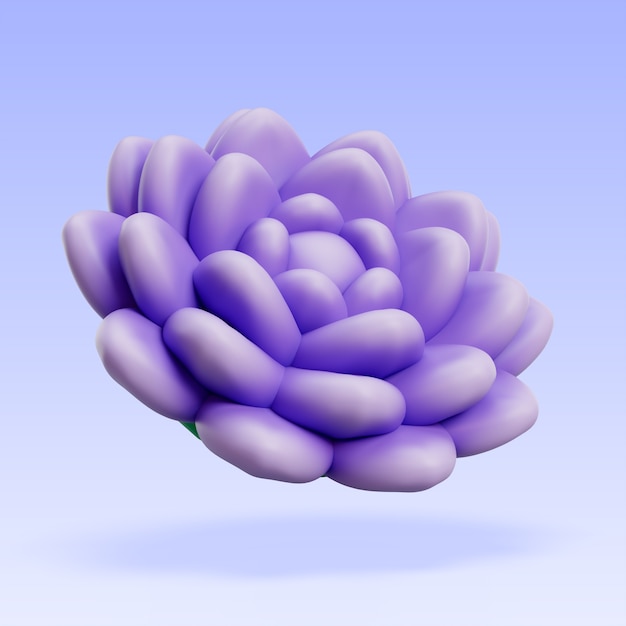 Renderização 3D de ícones de flores