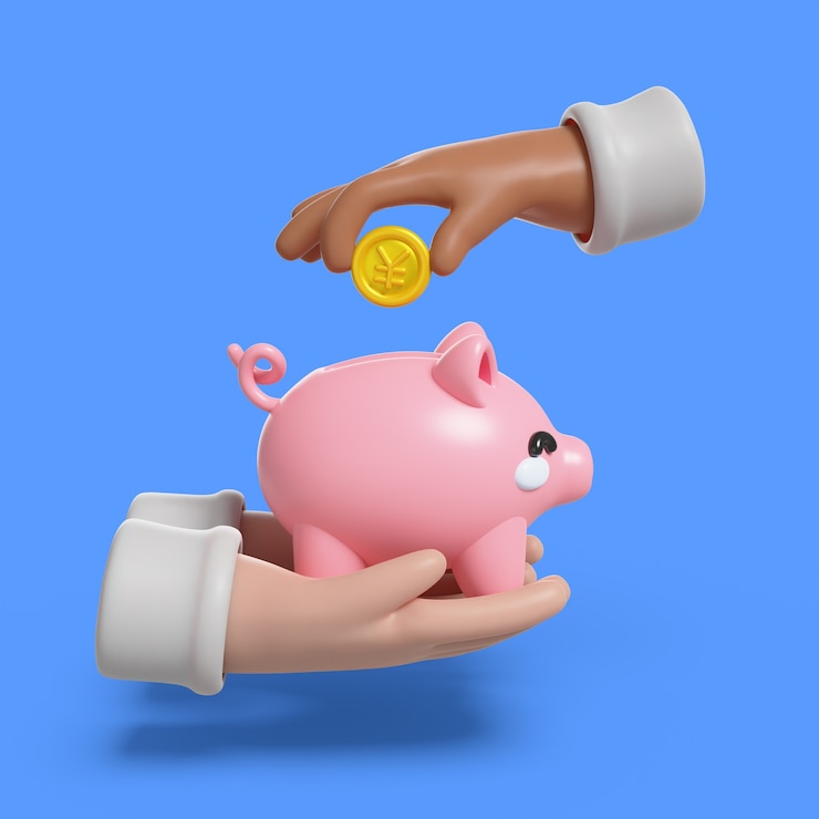 PSD grátis renderização 3d de mãos com dinheiro