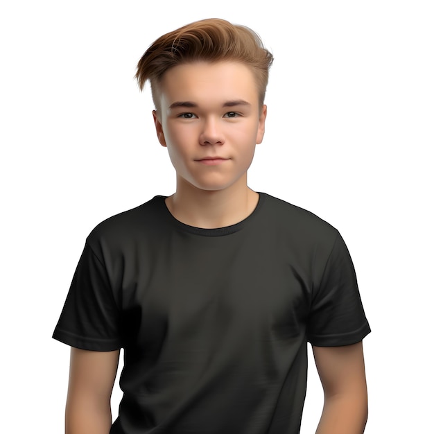 PSD grátis renderização 3d de um menino adolescente isolado em fundo branco com caminho de corte