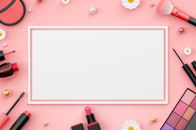 renderização 3D do banner de beleza