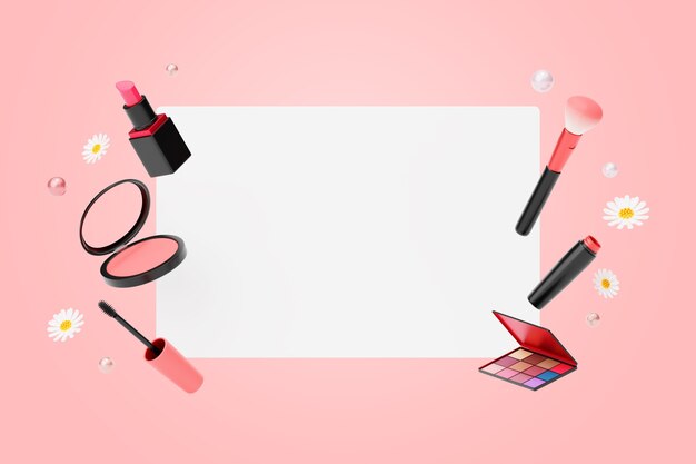 renderização 3D do banner de beleza