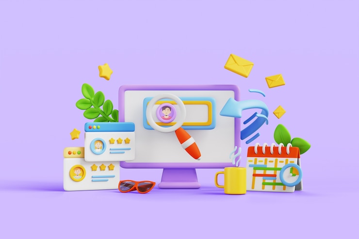 PSD grátis renderização 3d do fundo de vendas de recrutamento
