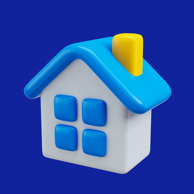PSD grátis renderização 3d do ícone da interface do usuário em casa