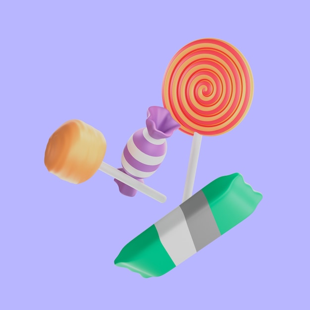 PSD grátis renderização 3d do ícone de doces de halloween