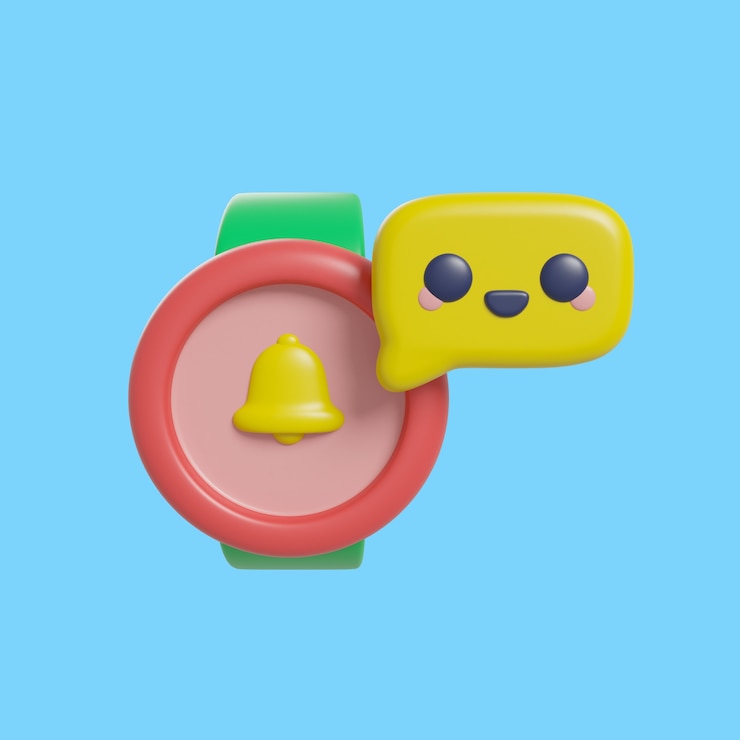 PSD grátis renderização 3d do ícone de hora e data de kawaii