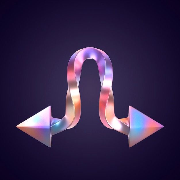 renderização 3D do ícone de seta