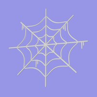 Renderização 3d do ícone de teia de aranha de halloween