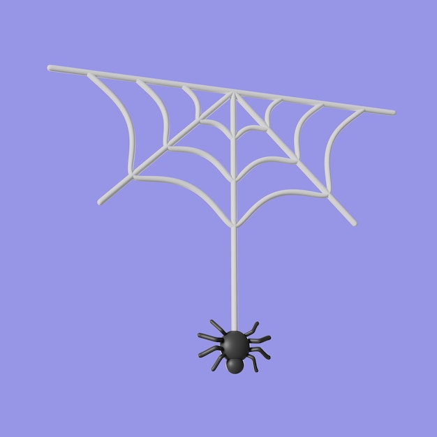 PSD grátis renderização 3d do ícone de teia de aranha de halloween