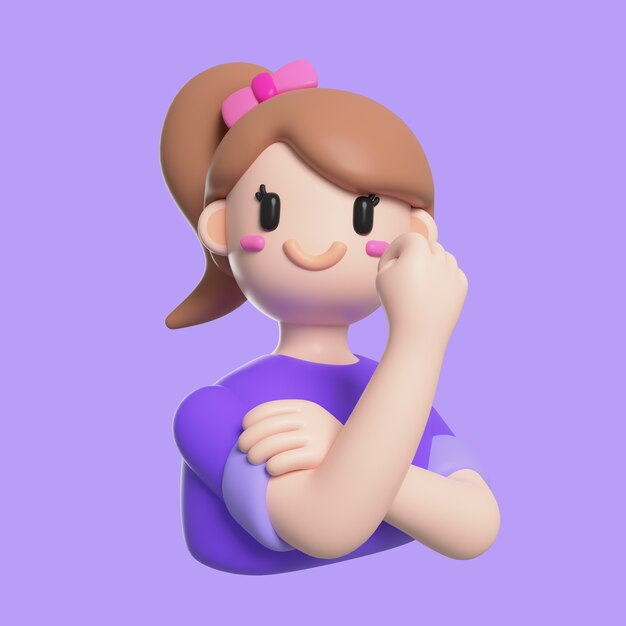 renderização 3D do ícone do dia da mulher