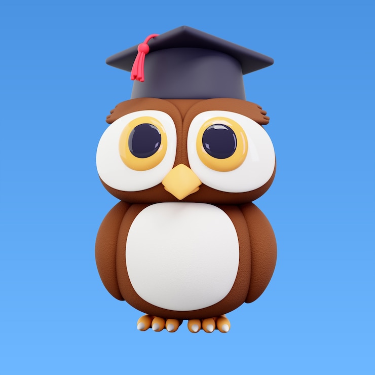 PSD grátis renderização 3d do ícone do graduado