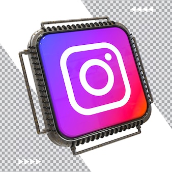 Renderização 3d do ícone do instagram do logotipo