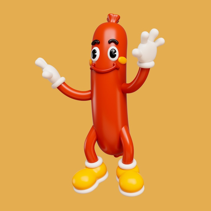 PSD grátis renderização 3d do personagem amigo da comida