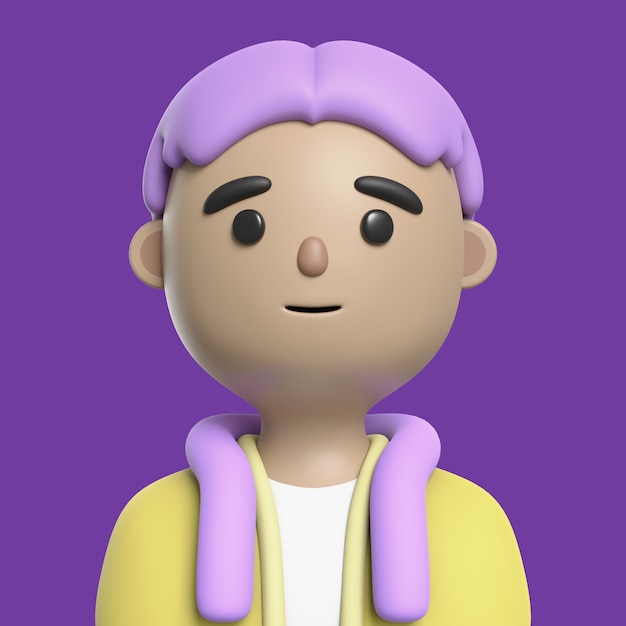 PSD grátis renderização 3d do personagem avatar