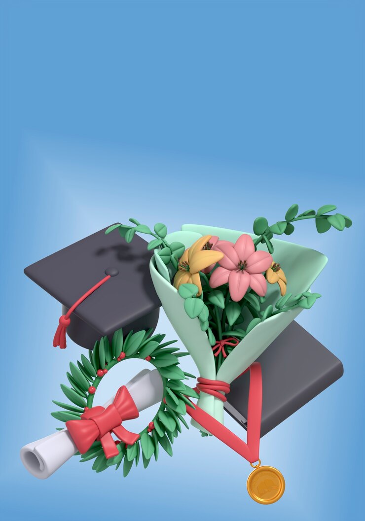 PSD grátis renderização 3d do projeto de ilustração de pós-graduação
