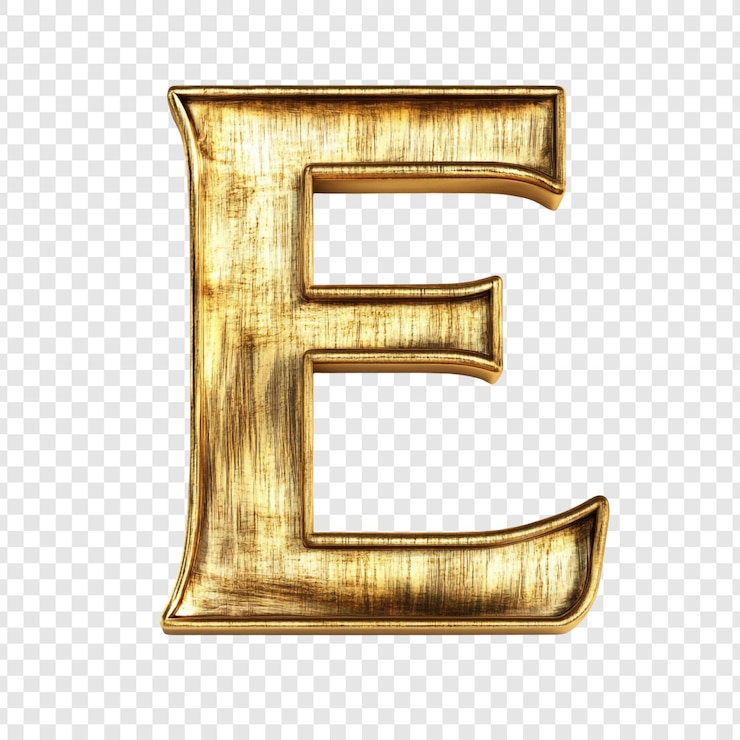 PSD grátis renderização 3d vintage elegante da letra e dourada