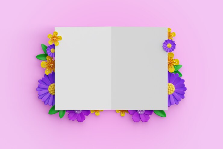 PSD grátis renderização de banner em branco de primavera
