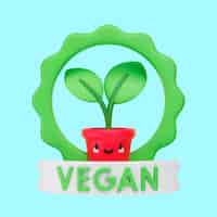 PSD grátis renderização de ícone 3d para estilo de vida vegano