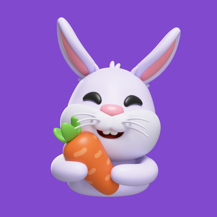 PSD grátis renderização de ícones de emoji de coelho