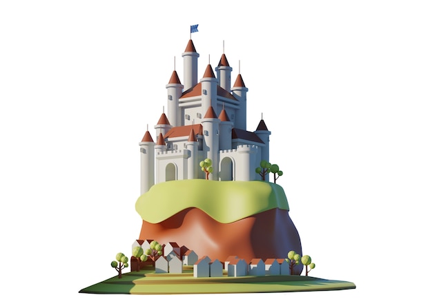 Renderização do castelo de contos de fadas