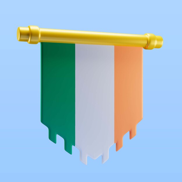 renderização do ícone da bandeira do dia de são patrício