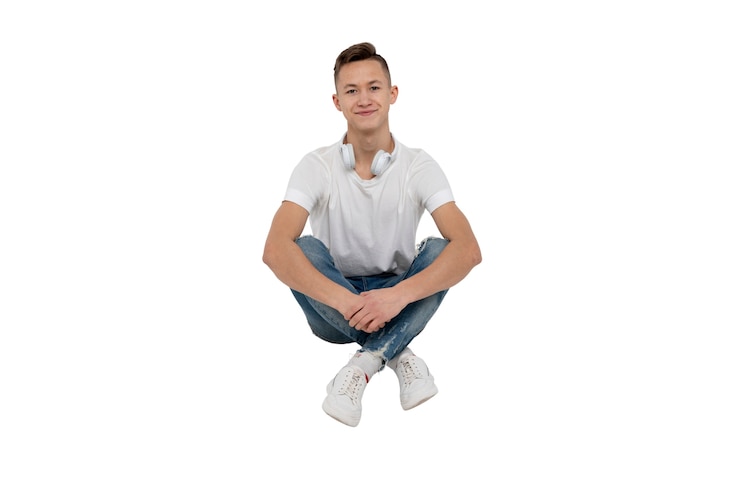 PSD grátis retrato de estúdio de um jovem adolescente