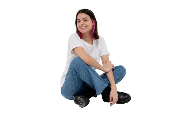 Retrato de estúdio de uma jovem adolescente