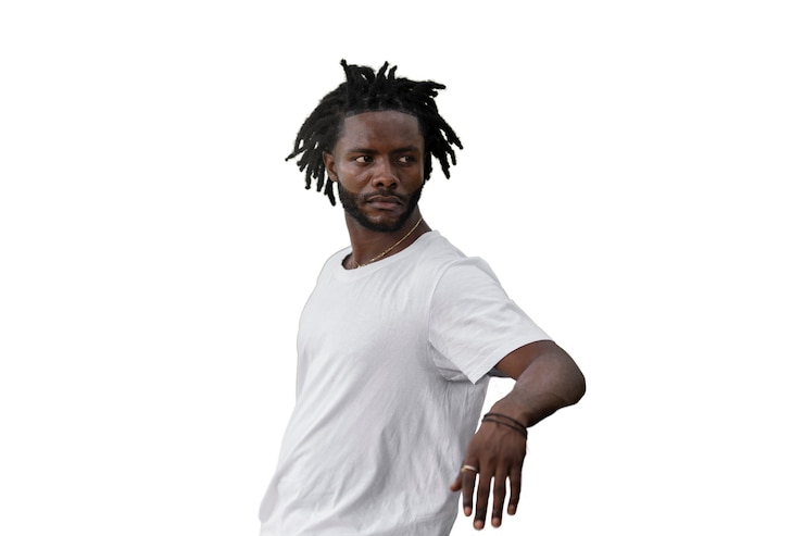 PSD grátis retrato de jovem com penteado afro dreadlocks