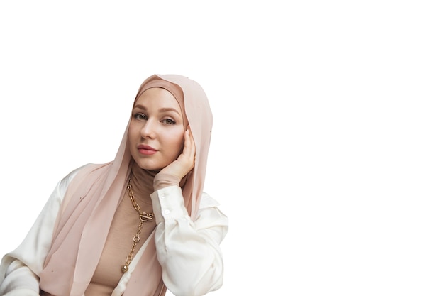 PSD grátis retrato de mulher usando hijab