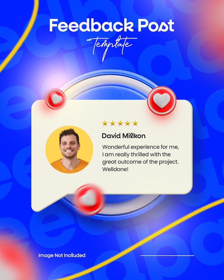 PSD grátis revisão de feedback e classificação de estrelas para o modelo de design de postagem de mídia social