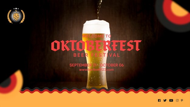 Saboroso copo de cerveja oktoberfest com espuma