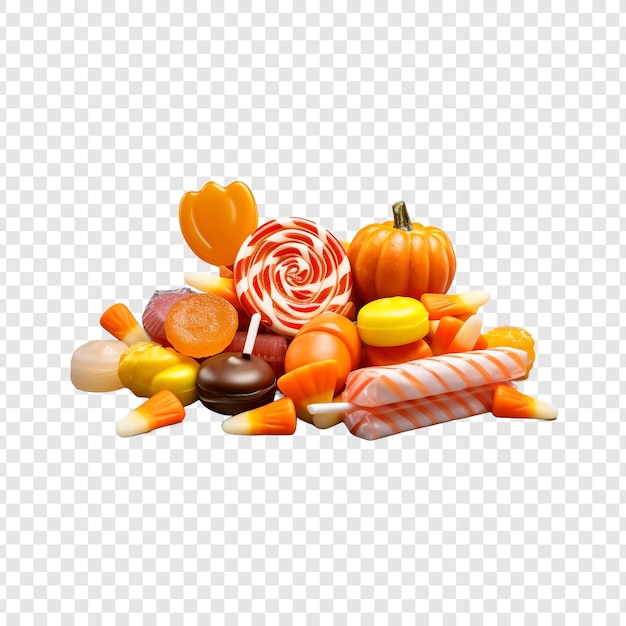 PSD grátis saborosos doces de halloween png isolados em fundo transparente
