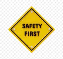 PSD grátis safety first sign ilustração de maquete de ícone 3d de aviso de perigo de segurança de emergência