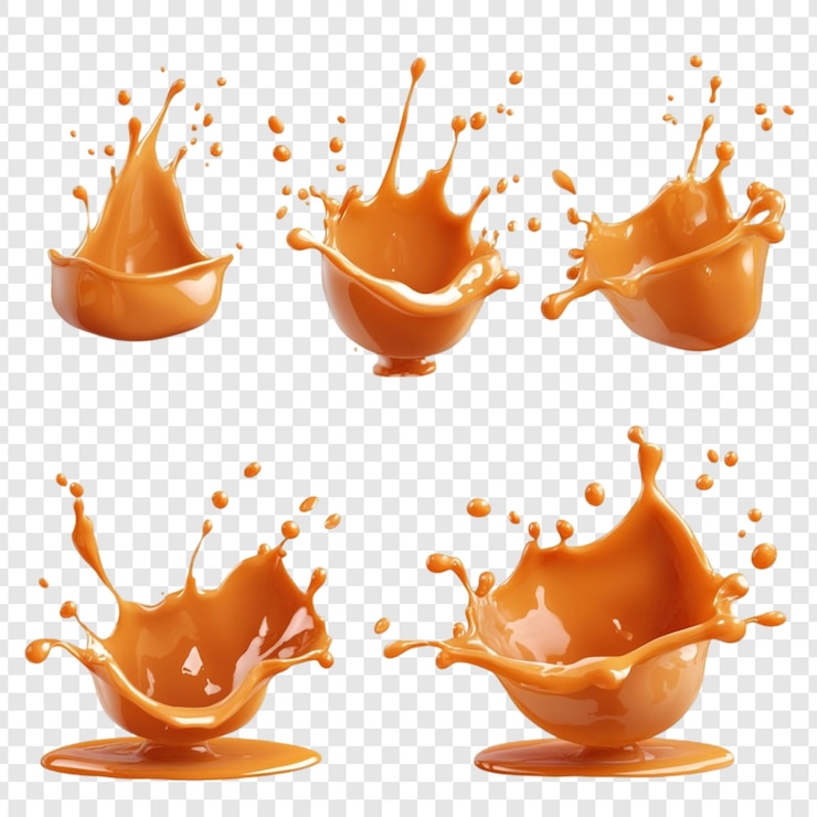 PSD grátis salsa de caramelo salpica deliciosamente doce e cremosa