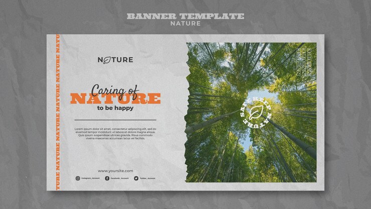 PSD grátis salvar modelo de banner da natureza