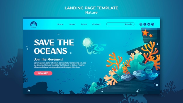 Salve a página de destino dos oceanos