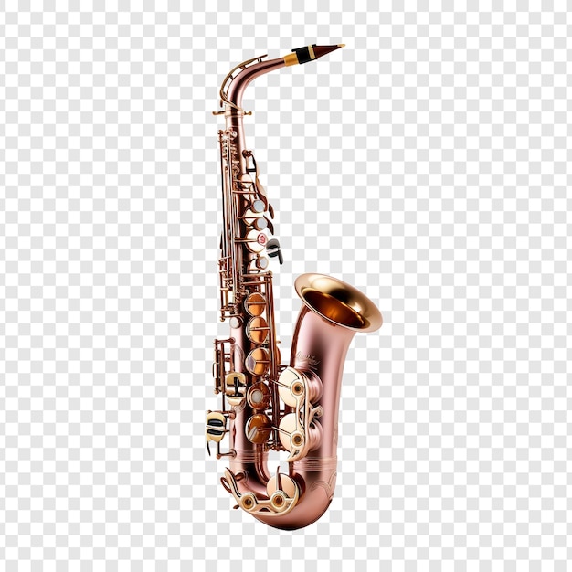 Saxofone isolado em fundo transparente