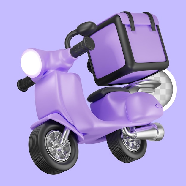 Scooter para ilustração 3d de entrega