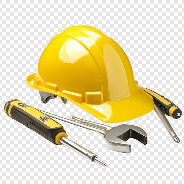 Segurança em primeiro lugar Ferramentas de construção e capacete