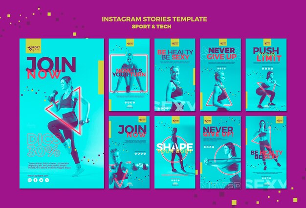Seja saudável em forma instagram stories