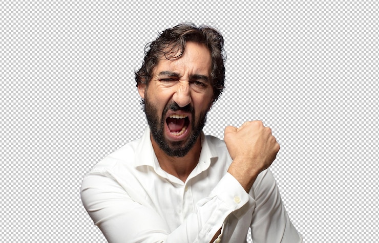 PSD grátis sentindo-se feliz, satisfeito e poderoso flexionando o ajuste e bíceps musculosos parecendo fortes depois da academia