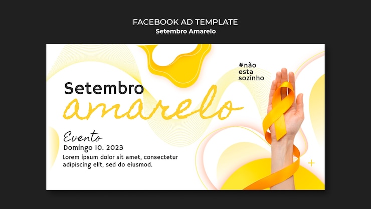 PSD grátis setembro amarelo modelo de facebook