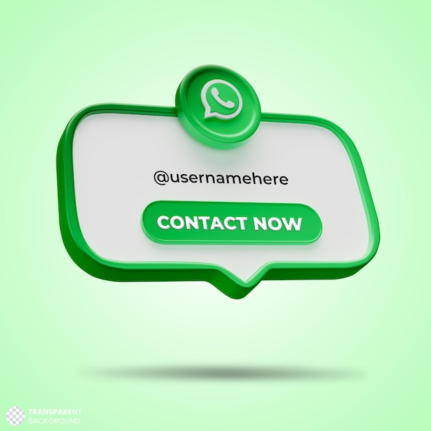 Siga-nos nas redes sociais do whatsapp 3d render banner