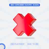 PSD grátis símbolo da marca da cruz vermelha icon 3d ilustração de renderização