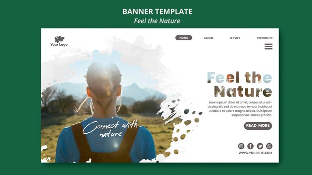 Sinta o banner do modelo da natureza
