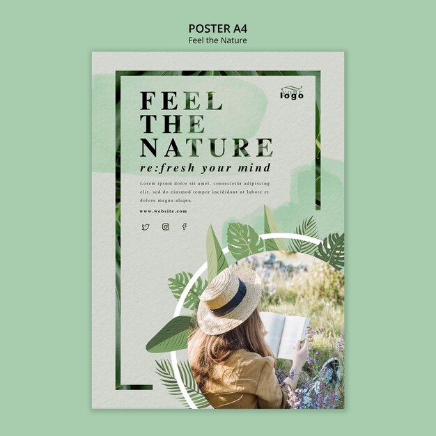 Sinta o tema do cartaz da natureza